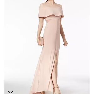 Xscape Blush Off-the-shoulder Ruffle Gown size 6